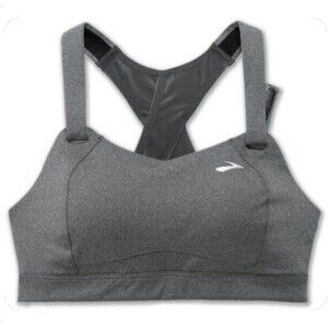 Brooks Moving Comfort Juno Compression Running Bra Sz 32D GrayNEW